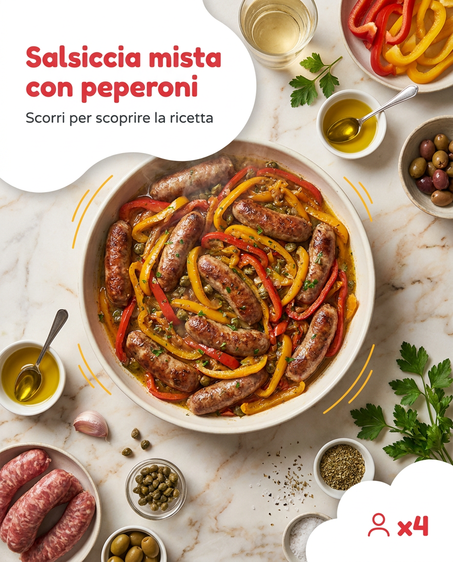 Salsiccia mista con peperoni