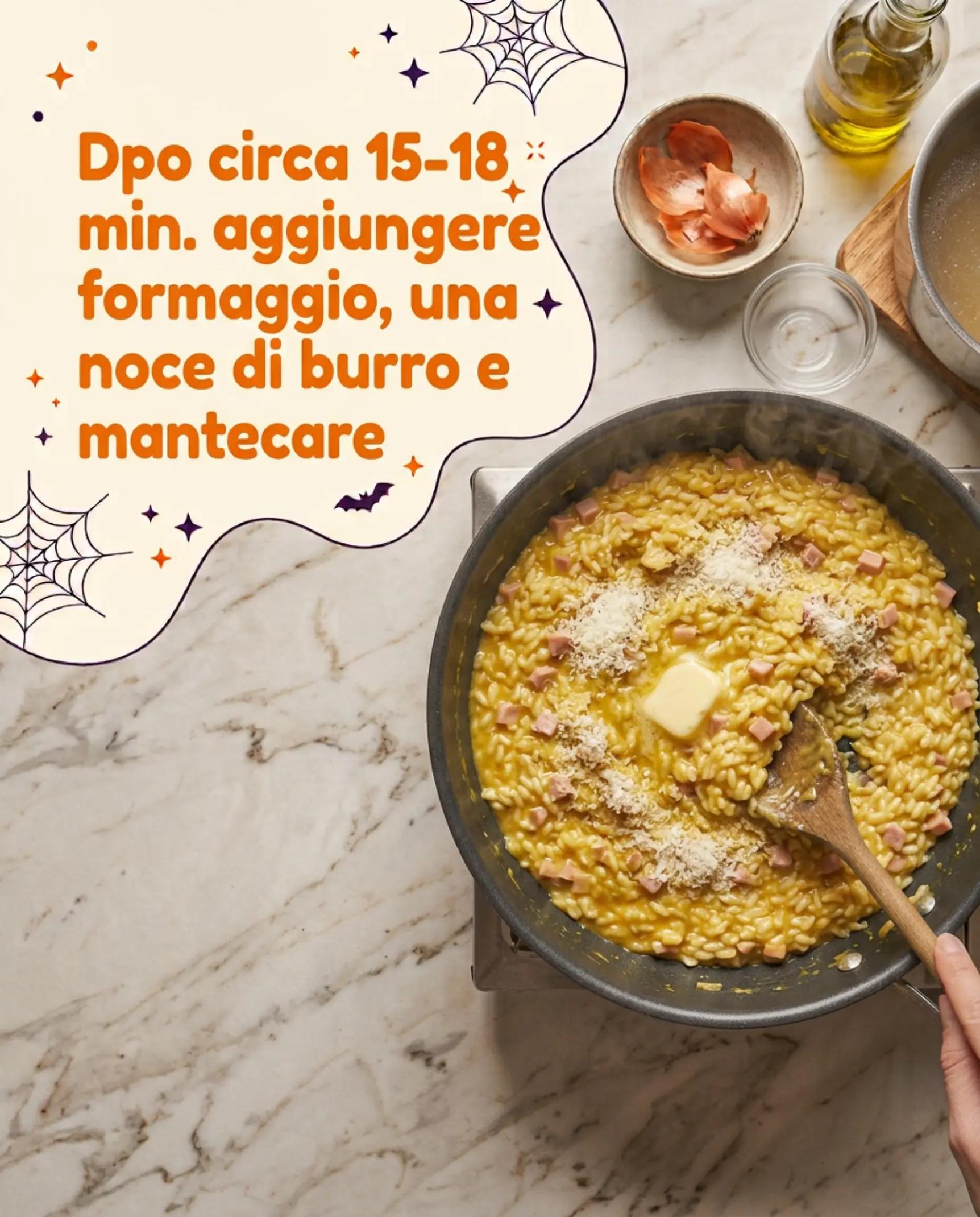Risotto allo zafferano con mortadella fase 6
